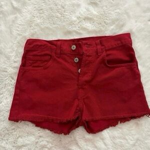 Brandy Melville red high waisted denim shorts